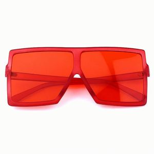 Custom Logo New Fashion Retro Women Big <b>Frame</b> Flat Top <b>Sunglasses</b> Clear Red Blue Shades UV400 Oversized <b>Square</b> <b>Sunglasses</b> Women - Product Image 5