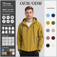 Veste coupe-vent légère imperméable à capuche pour l'extérieur, veste de pluie hydrofuge, manteau de randonnée, logo personnalisé, vente en gros