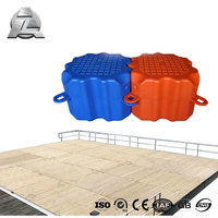 Bronze modulaire flottant en plastique, bateau de couleur bleue, petite taille 50x50x40cm, à vendre, nouveauté