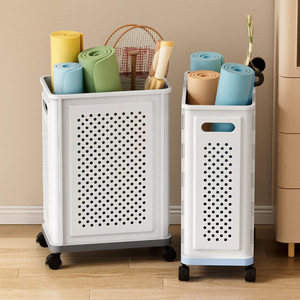 Organisateur d'équipement de fitness Bin, style moderne et minimaliste, panier de rangement à roulettes pour le <span class=keywords><strong>badminton</strong></span>, panier à linge sale - Product Image 2