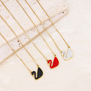 Light Luxury Stainless Steel <strong>Jewelry</strong> Elegant White <strong>Swan</strong> Inlaid Zircon Necklace Engagement Party <strong>Jewelry</strong> for Women - Product Image 2