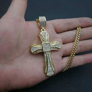 Yunnique – collier avec pendentif croix en acier inoxydable, serti de diamants, bijoux Hip Hop pour hommes, cadeau, Sz303 - Product Image 4
