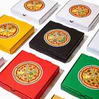 Boîte à pizza personnalisée avec logo, en carton ondulé de qualité alimentaire, pour la livraison à emporter
