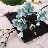 Bunga Magnolia Buatan V-3364 dari Lateks dengan Daun Hijau untuk Dekorasi
