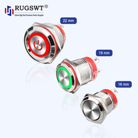 Boutons et lumières métalliques étanches IP65, interrupteur à bouton-poussoir momentané en acier inoxydable 16 mm, interrupteur marche/arrêt