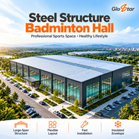 Salle de badminton GloStar à structure en acier, arène sportive polyvalente, bâtiment préfabriqué en structure métallique