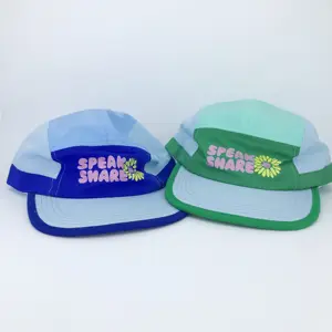 High Quality Custom Printing Running Waterproof Nylon Quick Dry 5 Panel Hats Cap Kids Adults Size