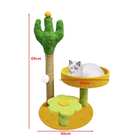 Pohon Kucing Kaktus, Bunga Alpukat, Tiang Garukan Anak Kucing, Tali Sisal Ramah Lingkungan, Aman, Lucu, Menara Kucing Nanas, Tempat Tidur Kucing Bentuk Buah