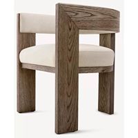 Chaise de salle à manger moderne et simple en bois massif, style campagnard américain, mobilier de maison, chaise de loisirs avec accoudoirs