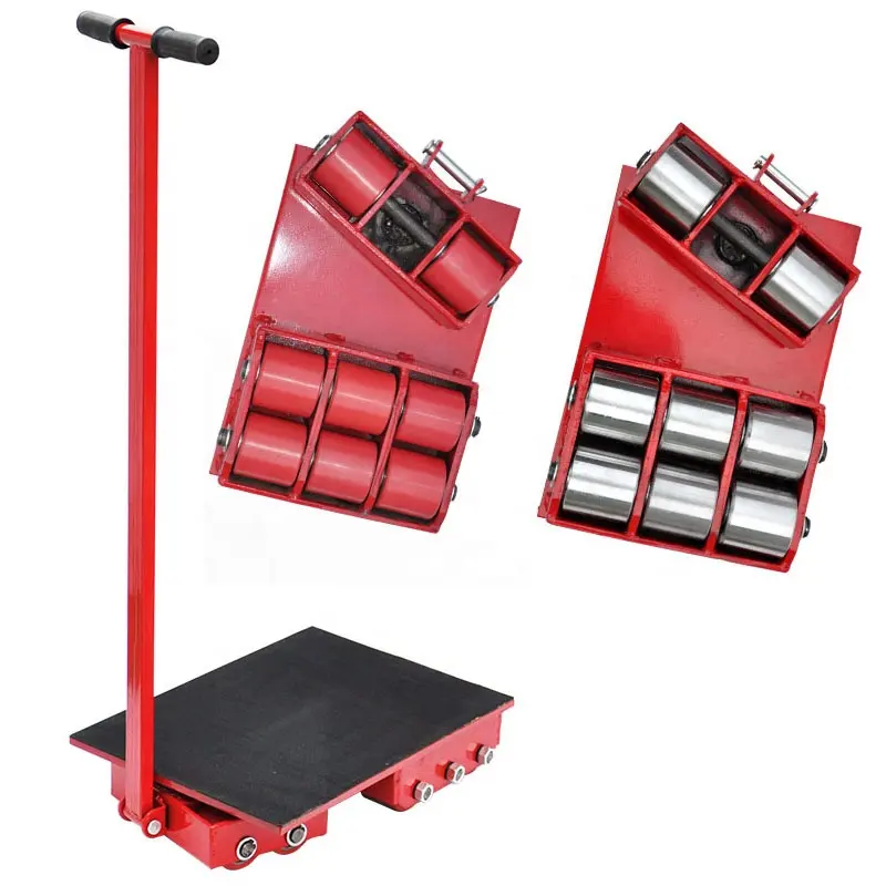 6T-40TMachinery Mover Skate Heavy Duty Machine Dolly Roller Cargo Trolley Industrial in stock CRD 6T Rubber wheel