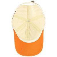 Casquette de baseball décontractée en coton non structurée à visière incurvée réglable, bicolore beige et orange, style « Dad Hat »