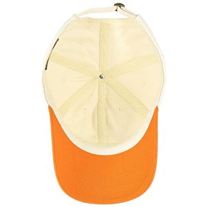 Gorra de Béisbol de Dos Tonos Beige y Naranja, Estilo Dad Hat, con Visera Curva Ajustable, Gorra de Sol Informal de Algodón - Product Image 4