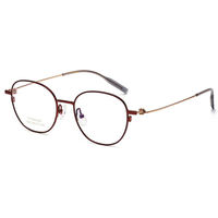 Kacamata Optik Titanium Bulat Retro Logo Kustom 1008 Gaya Klasik Lensa AC Solid Emas Anak-Anak