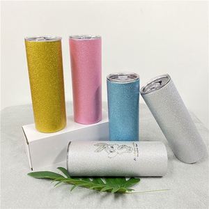 Gobelet isotherme 20 oz à surface rugueuse, effet pailleté, pour sublimation, avec poudre de paillettes - Product Image 2