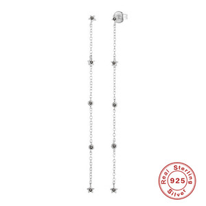 Pendientes de Plata de Ley S925 con Borlas de Cadena y Diamantes Redondos en Forma de Mini Estrella, para Mujer, Oferta de Verano - Product Image 5