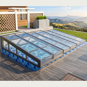 Cubierta Retráctil Personalizada para Piscina, Casa de Cristal con Techo Deslizante de Aluminio, Solárium Impermeable para Todas las Estaciones, Protección Exterior contra la Lluvia - Product Image 6