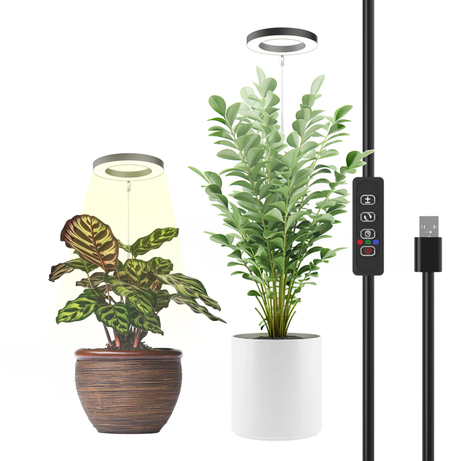 Kweeklicht Voor Zaad Beginnend Met Timer Kweeklampjes Voor Kamerplanten, Met USB-Tafelverlichting Kweekrand