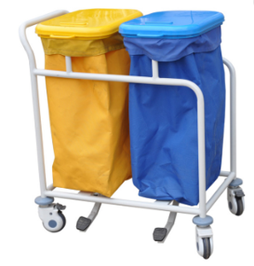 TC-526 Facile À nettoyer en acier inoxydable base deux dressing sac à linge linge d'hôpital chariots - Product Image 2