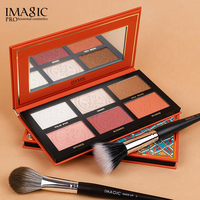 Palette de maquillage pour le visage 6 couleurs, contour, blush, illuminateur, fini mat, poudre cuit, haute pigmentation, look naturel glamour au quotidien