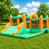 Toboggan aquatique gonflable d'été pour enfants, toboggan de parc aquatique extérieur avec piscine à jets d'eau, toboggan gonflable commercial