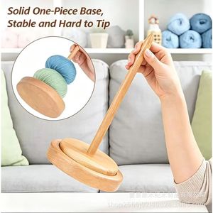 Soporte giratorio de madera para bobinas de hilo, herramienta de almacenamiento de escritorio para tejer y hacer ganchillo - Product Image 2