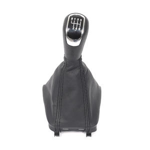 Couvre-poignée de levier de vitesses Skoda en cuir 5 6 vitesses argent noir pour Skoda Superb - Product Image 4