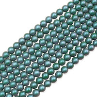 Stock à vendre 6MM 8mm couleur bleue et verte avec des perles de verre en vrac brillantes pour la fabrication de bijoux et de colliers et de bracelets de perles