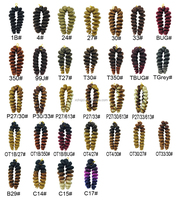 Ekstensi Rambut Kepang Crochet Italia Keriting Panjang 24 Inci, Model Spiral, Ombre, French Curly, Italy Curl, Populer