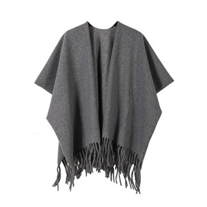 2026 New Model 110*176cm Solid Color Mid-Length Shawl, Retro High-End Texture, Thickened Fringed Warm Autumn and Winter <strong>Coat</strong> - Product Image 6