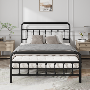 Modern <b>Adjustable</b> Convertible Full Size Metal <b>Bed</b> Frame with Headboard Soft <b>Bed</b> Design Structurally Stable Under <b>Bed</b> Storage - Product Image 2