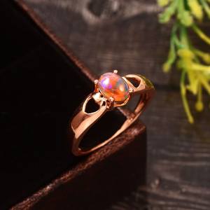 แหวนโอปอลสีดำธรรมชาติเงินสเตอร์ลิง925สำหรับงานหมั้นแหวนแต่งงานโอปอลไฟหลายสีสำหรับวันแม่ - Product Image 2