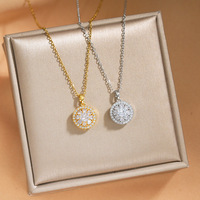 Collier pendentif coréen élégant en strass Resoul, tendance, hypoallergénique, avec breloque en cristal, idéal pour l'été