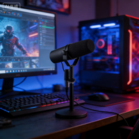 Microphone de studio dynamique cardioïde SM7B - Léger, portable, construction en métal et plastique, connecteur XLR pour la diffusion