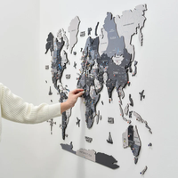 YZOK3D Carte du monde en bois de style nordique, provenant directement de l'usine, adaptée au bureau, au salon et à d'autres contextes