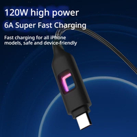 Câble de données lumineux RGB coloré 120W à effet respirant pour Apple 16 et Huawei Mate60pro 70 60 50 Type-C à charge rapide