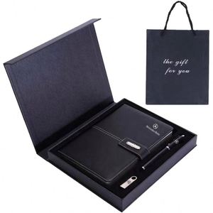 Customizable 2024 Luxury Stationery Item <b>Notebook</b> Gift Set Promotional Business Gifts Red Leather <b>A5</b> Journal Notepad With Pen - Product Image 5
