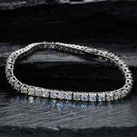 Bracelet Tennis en Acier Inoxydable 316L Plaqué Or Éclat Éternel avec Diamants Moissanite VVS, Étanche, Vente en Gros, Bijoux Quotidiens