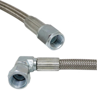 Kit de ligne d'alimentation turbo tressée en acier inoxydable FS AN4 ligne de retour de vidange d'huile de turbocompresseur 4AN avec extrémité de tuyau droite AN4 à 90 degrés