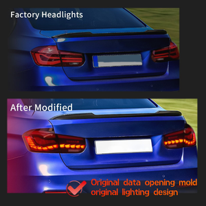 Feu arrière à LED modifié effet écaille de dragon avec clignotant séquentiel pour BMW Série 3 F30 F35 320 <span class=keywords><strong>328</strong></span> M3 12V ABS, ambre - Product Image 5