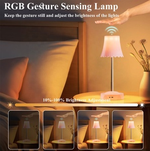 Lampe de table à hauteur réglable avec capteur de geste, lumière RGB, batterie au lithium rechargeable, lampe d'ambiance de chevet pour chambre à coucher - Product Image 4