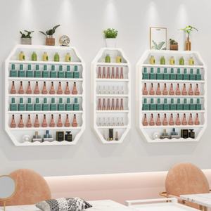 ชั้นวางยาทาเล็บแบบเรียบง่ายทันสมัย ชั้นวางยางตาข่ายสีแดง โครงสร้างโลหะ - Product Image 5