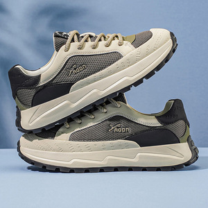 Chaussures de marche respirantes en mesh pour hommes, légères, amortissantes, semelle extérieure en caoutchouc antidérapante, augmentant la taille - Product Image 3