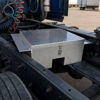 Boîte à outils robuste en aluminium pour camion, coffre de rangement en tôle diamantée pour semi-remorque, pick-up, remorque, camping-car, capacité 220 lb, argent