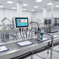 Impresora Industrial Automática de Inyección de Tinta Continua, Velocidad de 110 m por Minuto, Impresión de Número, Logotipo y Fecha en Bolsas de Papel, Cajas de Cartón y Botellas de Plástico