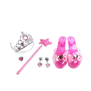 Kinder Beauty Set Speelgoed Plastic Kroon Hoge Hak Schoenen Prinses Sieraden Speelgoed