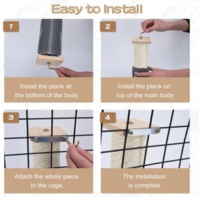 Poste de rascado para gatos alto y moderno con pista de bolas de madera, juguete interactivo de Sisal para Navidad y Halloween, árboles de madera duraderos para gatos - Product Image 4