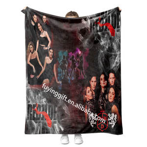 Manta de artistas estrella mexicana con estampado de sublimación personalizado pequeño MOQ <span class=keywords><strong>REBELDE</strong></span> <span class=keywords><strong>RBD</strong></span> suave y cálida manta de franela con forro polar - Product Image 5