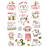 Autocollants personnalisés imprimés pour le Nouvel An chinois 2027, motif mouton, étiquettes autocollantes pour emballage cadeau, fournisseur en gros