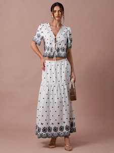 ชุดเซ็ตผ้าฝ้ายเนื้อดีคุณภาพสูงสำหรับผู้หญิง สวมใส่ในงานปาร์ตี้หรืองานเฉลิมฉลอง จากซัพพลายเออร์อินเดีย - Product Image 4