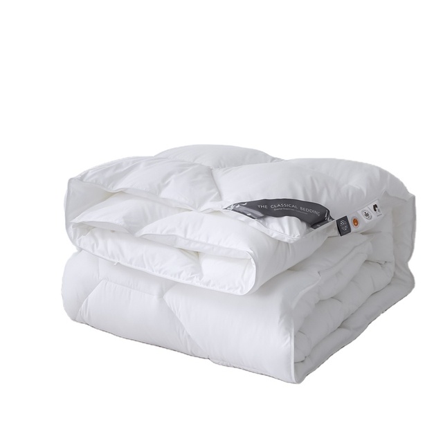 Hot Sale High Quality Custom 100% Cotton Downproof White Bed Quilt Duck Goose Down Feather Duvet